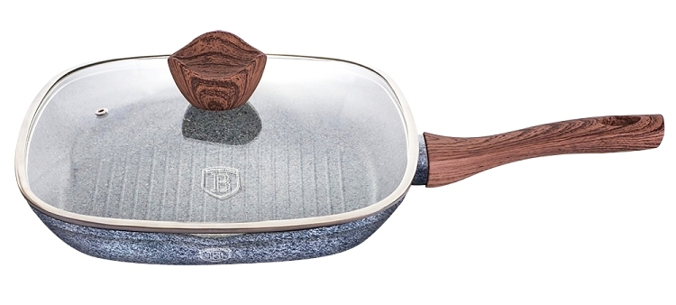 BERLINGERHAUS Pánev grilovací s poklicí a mramorovým povrchem 28 cm Forest Line