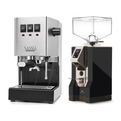 Gaggia Classic E24, stříbrná + Eureka Mignon Specialita, CR Black