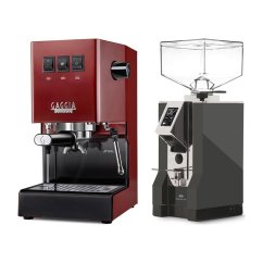 Gaggia Classic E24, červená + Eureka Mignon Specialita, CR Anthracite