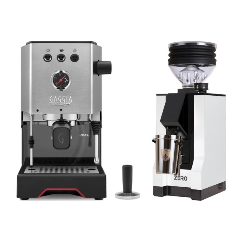 Gaggia Classic Up stříbrná + Eureka Mignon Zero, BL white