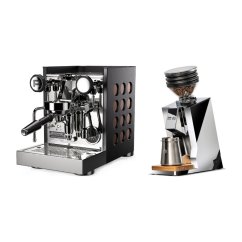 Rocket Espresso Appartamento TCA, black/copper + Eureka Mignon Zero 65 Speedy ALL PURPOSE chrome