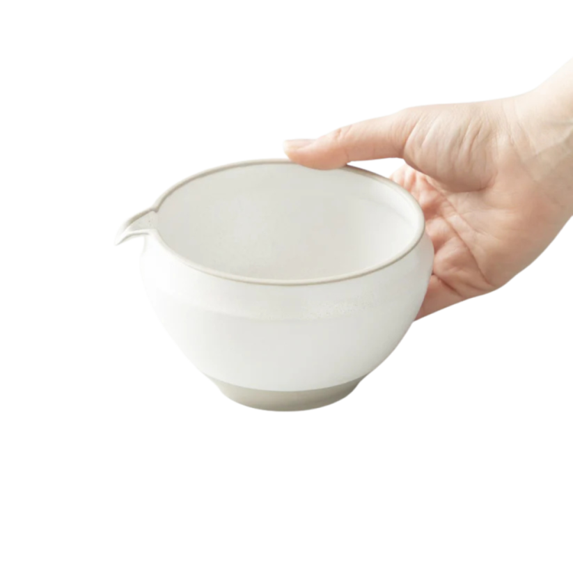 Origami Kataguchi miska na čaj bílá/béžová