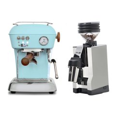 Ascaso DREAM PID Kid Blue + Eureka Mignon Zero 65 All Purpose, CR white