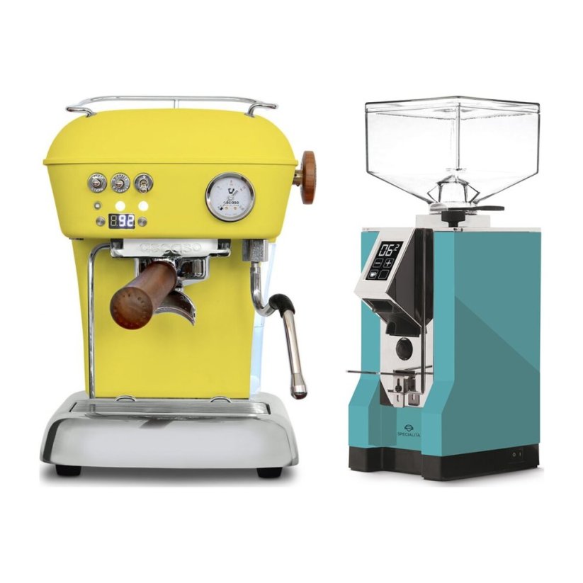 Ascaso DREAM PID Sun Yellow + Eureka Mignon Specialita, CR Tiffany blue