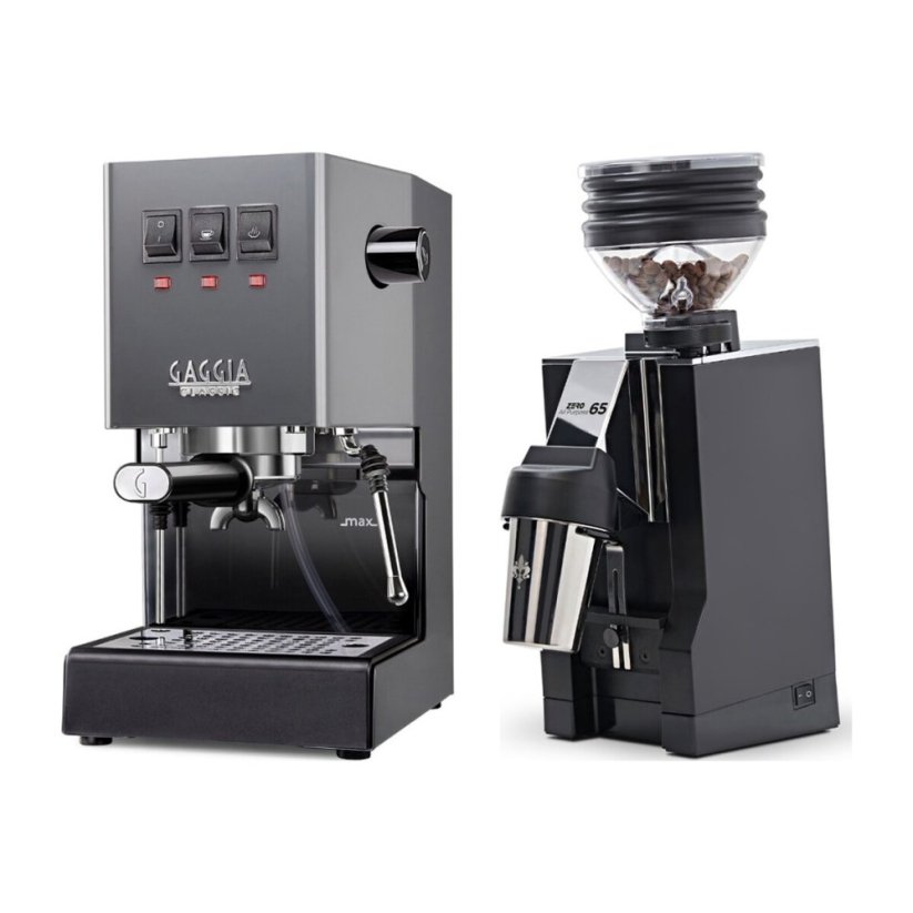 Gaggia Classic E24, šedá + Eureka Mignon Zero 65 All Purpose, CR black