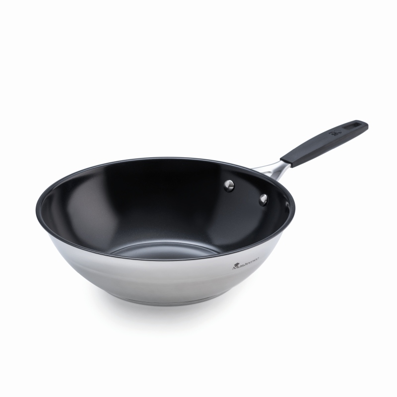 MASTERPRO Pánev WOK s nepřilnavým povrchem SMART 28 cm stříbrná
