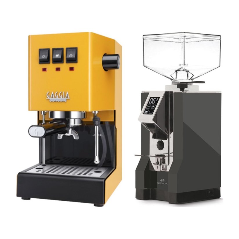 Gaggia Classic E24, žlutá + Eureka Mignon Specialita, CR Anthracite