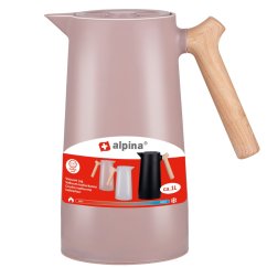 ALPINA Termoska servírovací skleněný vnitřek 1 l růžová