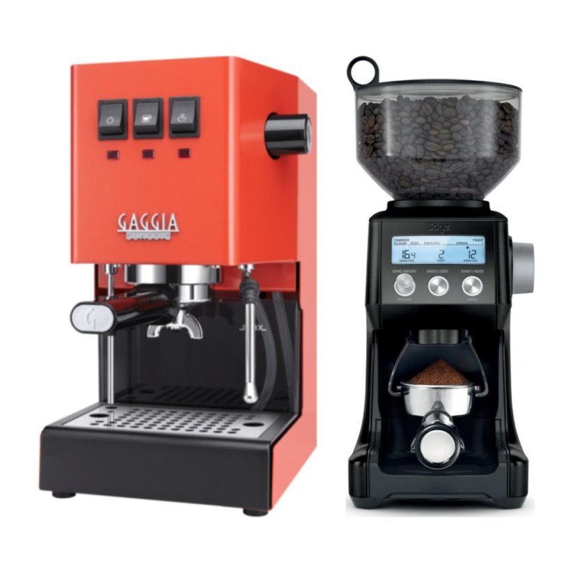 Gaggia Classic E24, oranžová + Mlýnek Sage BCG820BTR Black