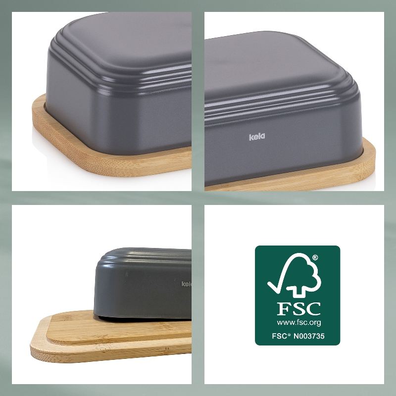 KELA Dóza na máslo Namur antracit 15,5x11,5x6cm