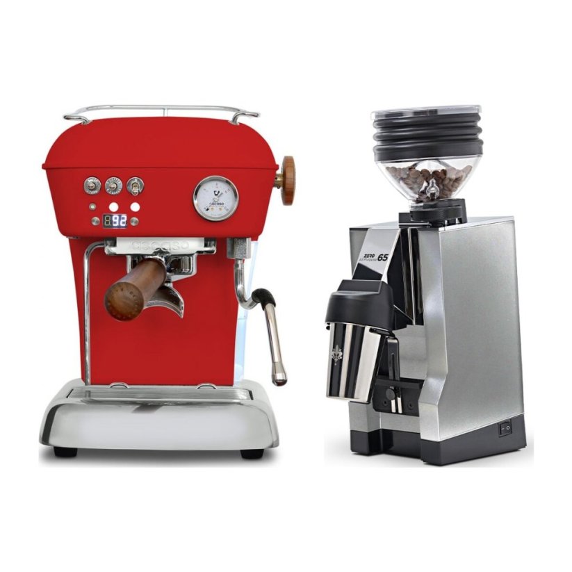 Ascaso DREAM PID Love Red + Eureka Mignon Zero 65 All Purpose, CR chróm