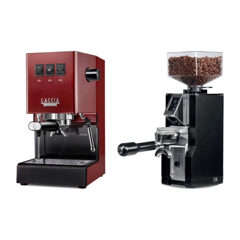 Gaggia Classic E24, červená + Eureka Mignon Libra, CR black