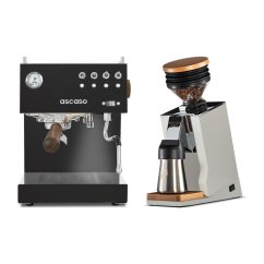 Ascaso Steel DUO PID black + Eureka Mignon Single Dose PRO, biela a dubová