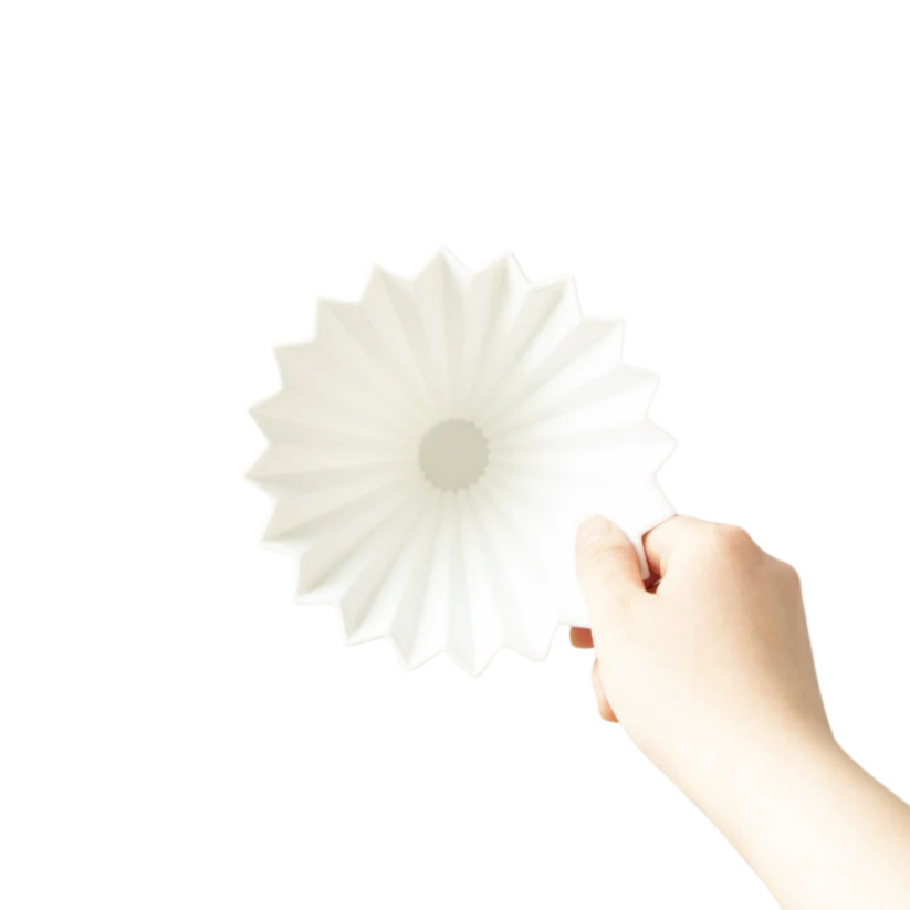 Origami keramický dripper S bílý