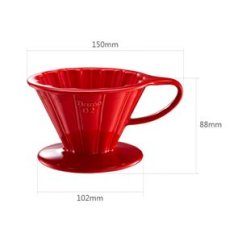 Tiamo keramický dripper na kávu V02 červený