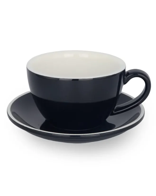 Epic šálek+podšálek 360 ml černý 6 ks