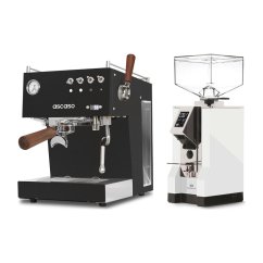 Ascaso Steel DUO PID PLUS, Black&Wood + Eureka Mignon Specialita, CR White