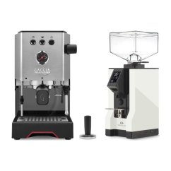 Gaggia Classic Up stříbrná + Eureka Mignon Specialita, BL White