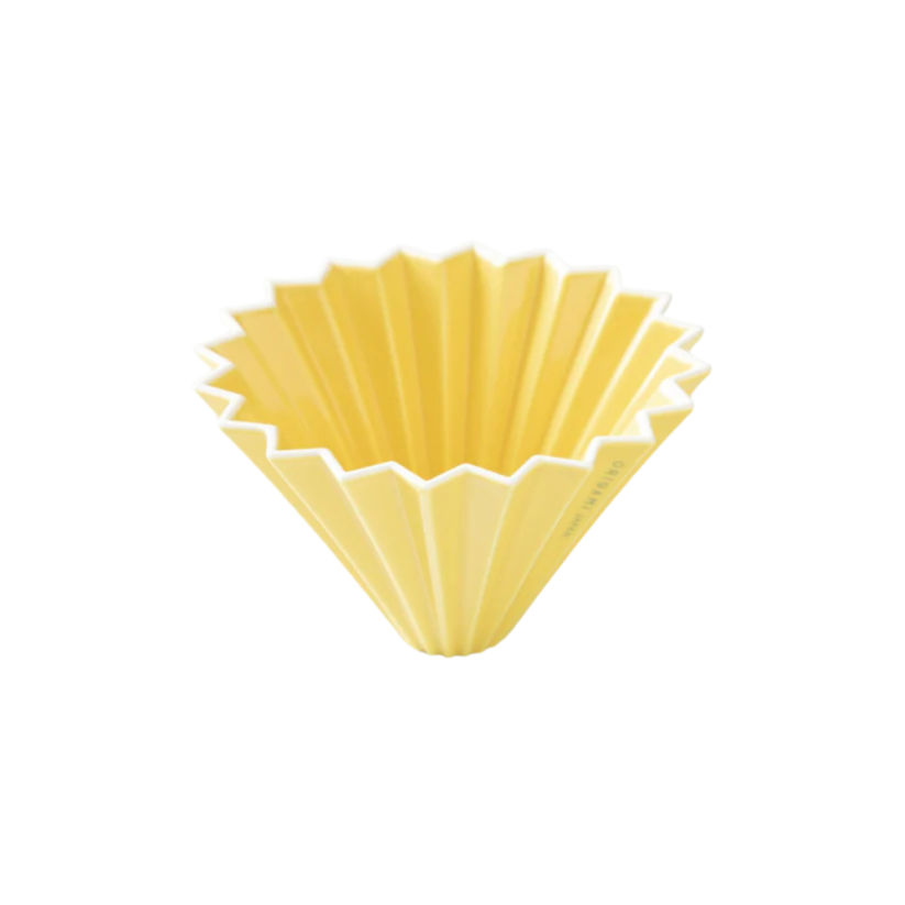 Origami keramický dripper M žlutý