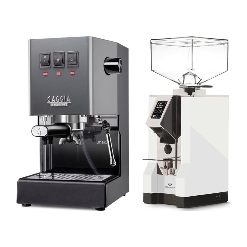Gaggia Classic E24, sivá + Eureka Mignon Specialita, CR White