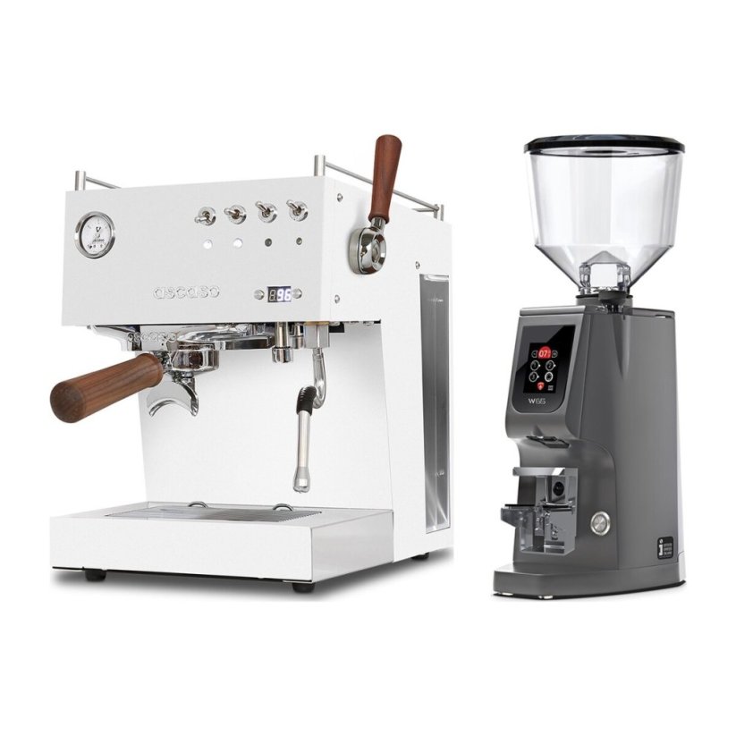 Ascaso Steel DUO PID PLUS, White&Wood + Eureka Atom W 65, grey