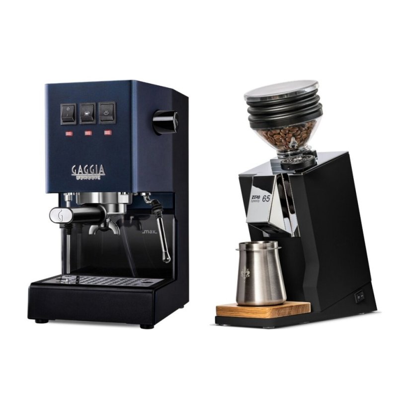 Gaggia Classic E24, modrá + Eureka Mignon Zero 65 Speedy ALL PURPOSE black