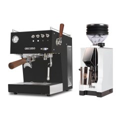 Ascaso Steel DUO PID PLUS, Black&Wood + Eureka Mignon Zero, CR white
