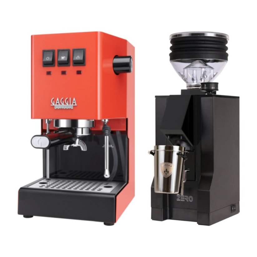 Gaggia Classic E24, oranžová + Eureka Mignon Zero, BL Black