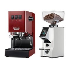 Gaggia Classic E24, červená + Eureka Mignon Specialita Smart, CR White