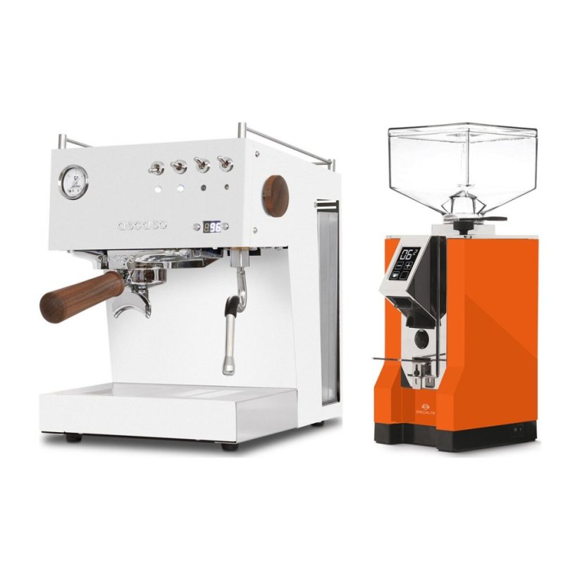 Ascaso Steel Uno PID white + Eureka Mignon Specialita, CR Orange