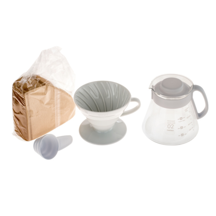 Hario sada Dripper and Pot V60-02 bílá
