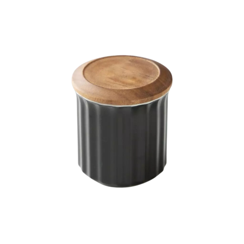 Origami keramická dóza černá