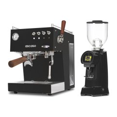 Ascaso Steel DUO PID PLUS, Black&Wood + Eureka Helios 65, black