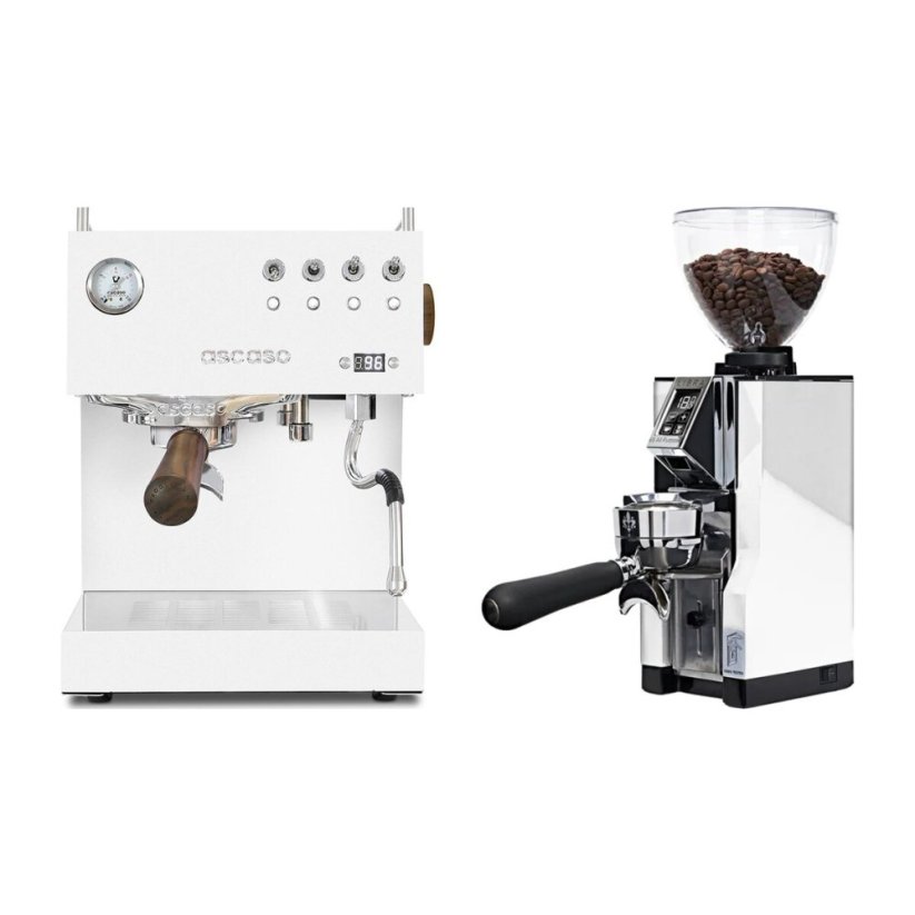 Ascaso Steel DUO PID White + Eureka Mignon Libra 65 All Purpose, CR white