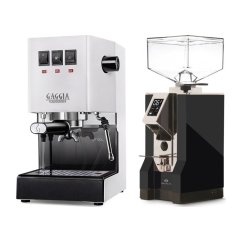 Gaggia Classic E24, bílá + Eureka Mignon Specialita, CR Black