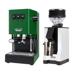 Gaggia Classic E24, zelená + Eureka Mignon Zero, BL white