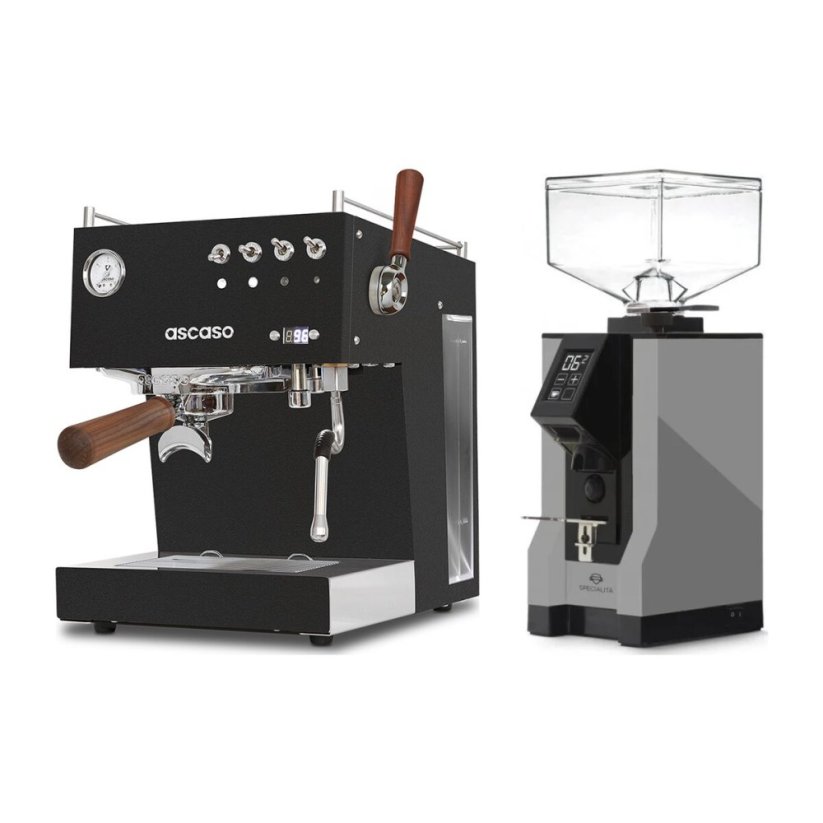 Ascaso Steel DUO PID PLUS, Black&Wood + Eureka Mignon Specialita, BL Grey