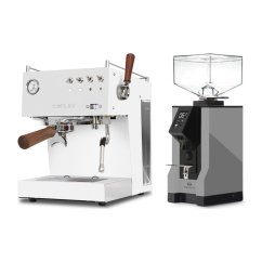 Ascaso Steel DUO PID PLUS, White&Wood + Eureka Mignon Specialita, BL Grey