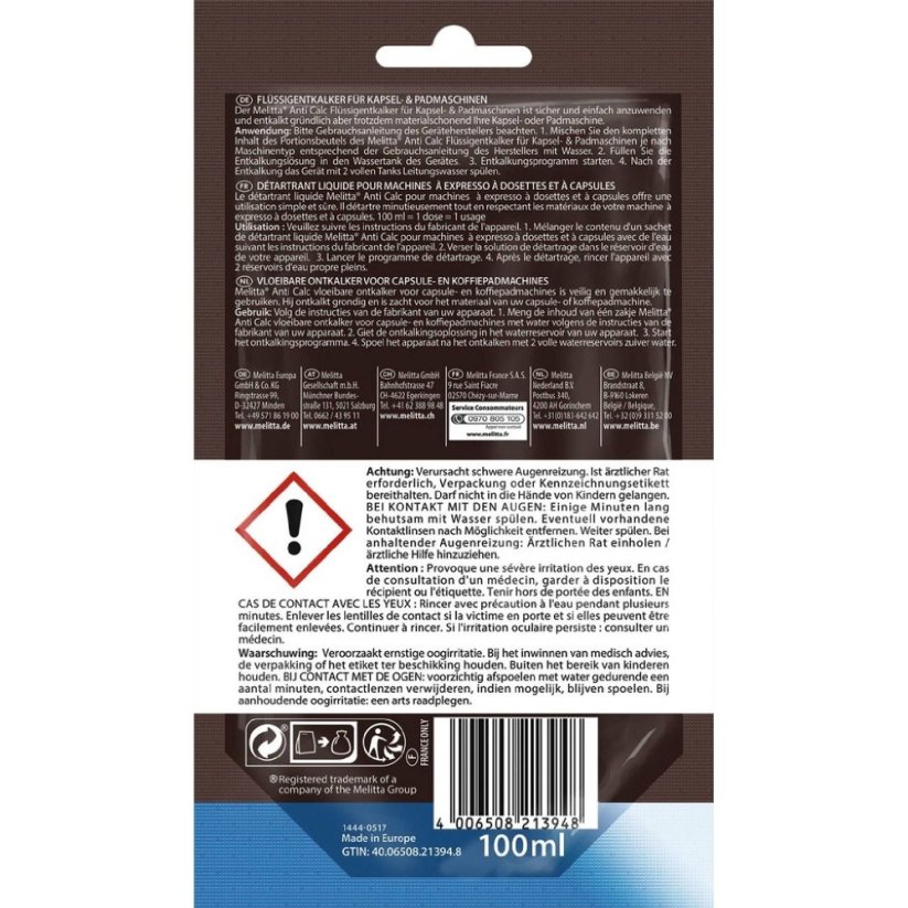 MELITTA ANTICALC tekutý odvápňovač 100 ML