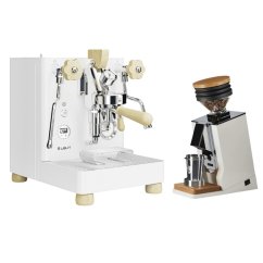 Lelit Bianca PL162T V3 White + Eureka Mignon Single Dose, White & Oak