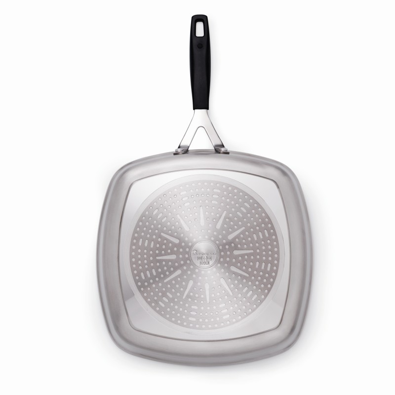 MASTERPRO Pánev grilovací s nepřilnavým povrchem SMART 28x28 cm stříbrná