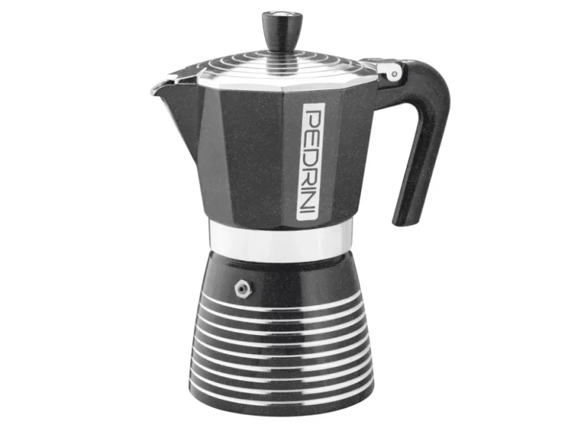 Moka konvička Pedrini Infinity černá - Velikost porce moka: 6 porcí