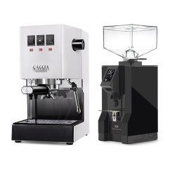 Gaggia Classic E24, bílá + Eureka Mignon Specialita, BL Black