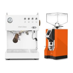 Ascaso Steel DUO PID White + Eureka Mignon Specialita, CR Orange
