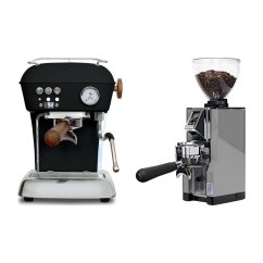 Ascaso DREAM PID Dark Black + Eureka Mignon Libra 65 All Purpose, CR chrome