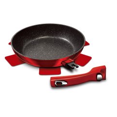 BERLINGERHAUS Pánev s odnímatelnou rukojetí + víko Burgundy Metallic Line 24 cm