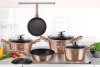 BERLINGERHAUS Pánev hluboká s mramorovým povrchem a poklicí 28 cm Rosegold Metallic Line