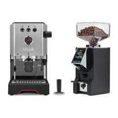 Gaggia Classic Up stříbrná + Eureka Mignon Specialita Smart, CR black