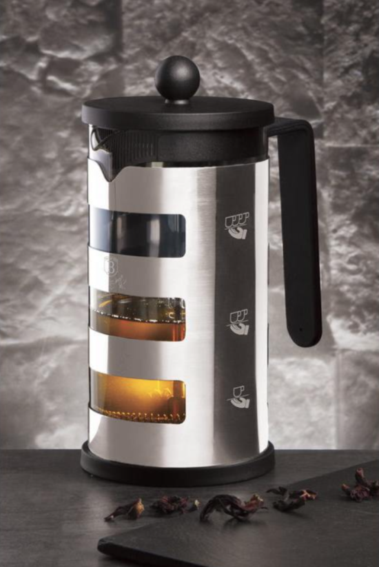 BERLINGERHAUS Konvice na čaj a kávu french press 1 l Black Silver Collection