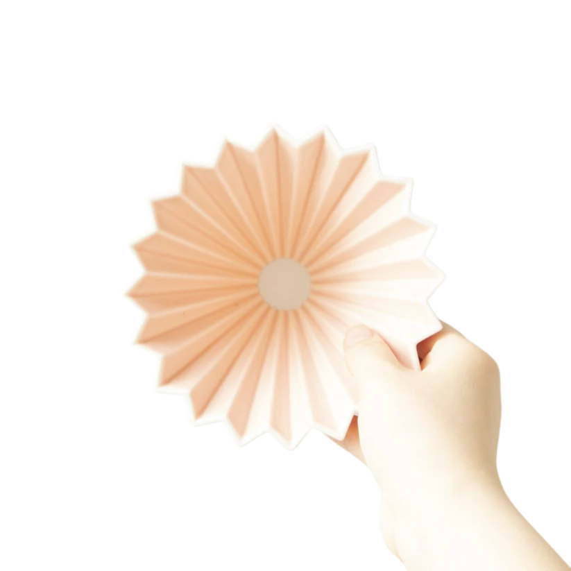 Origami keramický dripper M matně růžový